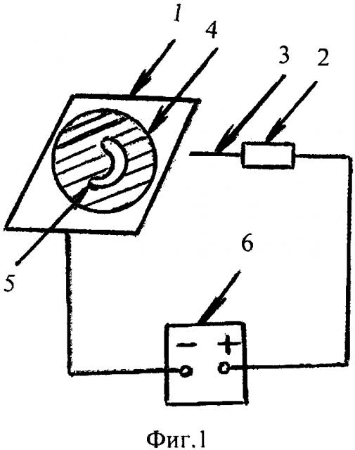 Способ формирования тепловой кумулятивной струи и образованного ей канала заданной формы на металлической поверхности катода (патент 2620262)