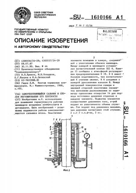 Самоуплотняющийся сальник и способ регулирования его плотности (патент 1610166)