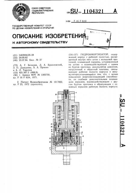 Гидроамортизатор (патент 1104321)