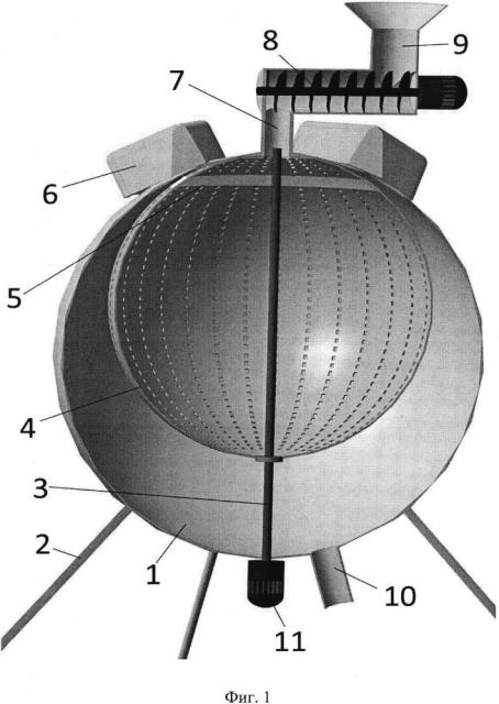 Сверхвысокочастотная установка со сферическим резонатором для термообработки сырья животного происхождения в непрерывном режиме (патент 2660906)