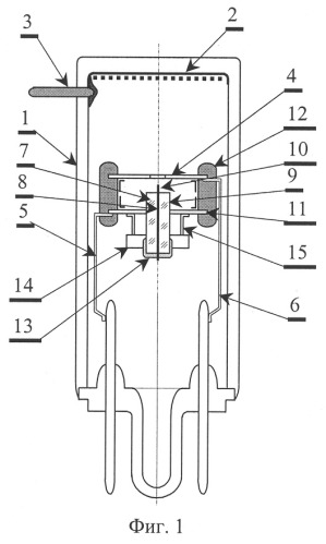 Катодолюминесцентная излучающая лампа (патент 2260224)
