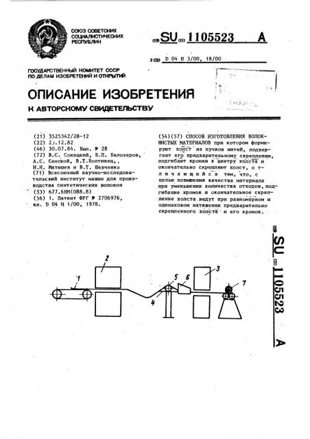 Способ изготовления волокнистых материалов (патент 1105523)