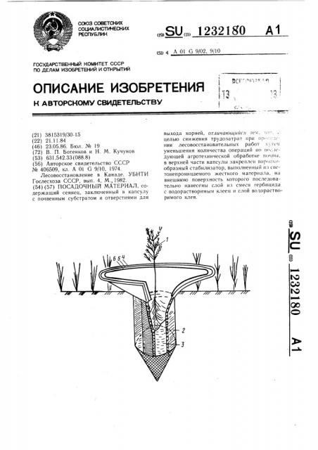 Посадочный материал (патент 1232180)