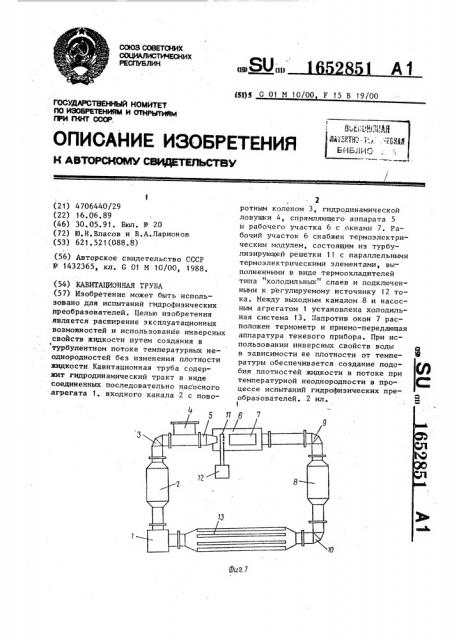 Кавитационная труба (патент 1652851)