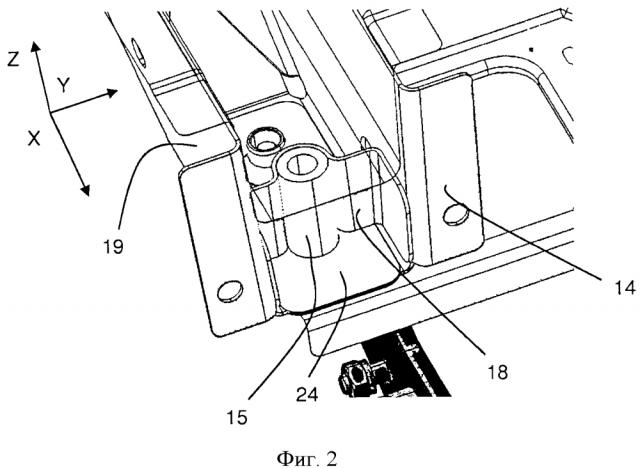 Крепление сцепного устройства с кронштейном распределения усилий (патент 2622317)