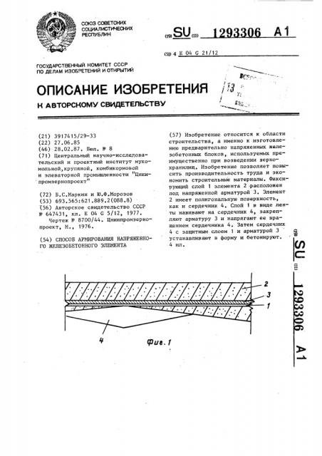 Способ армирования напряженного железобетонного элемента (патент 1293306)