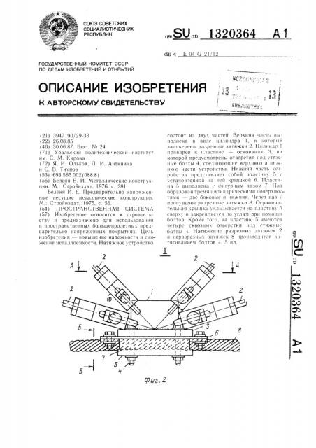 Пространственная система (патент 1320364)