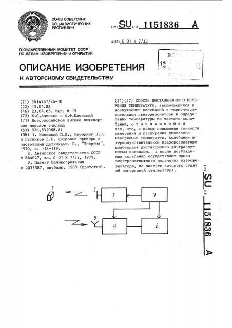 Способ дистанционного измерения температуры (патент 1151836)