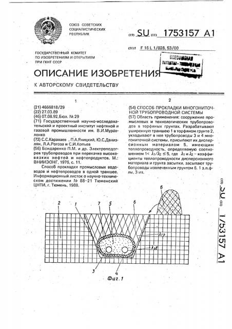 Способ прокладки многониточной трубопроводной системы (патент 1753157)