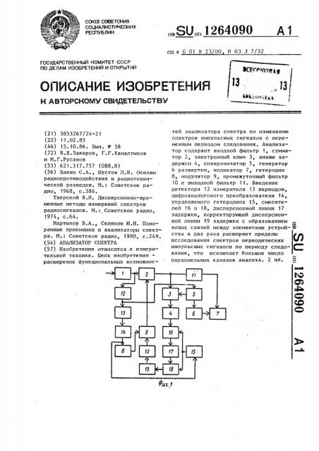 Анализатор спектра (патент 1264090)