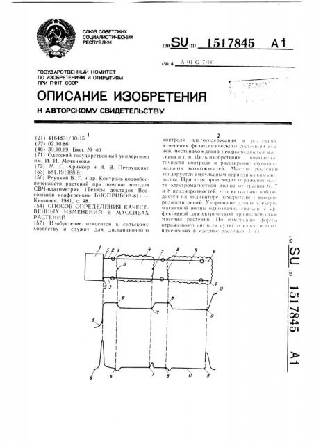 Способ определения качественных изменений в массивах растений (патент 1517845)
