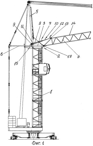 Башенный кран с подъемной стрелой (патент 2297970)