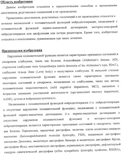Терапевтические способы и применения сапогенинов и их производных (патент 2332999)