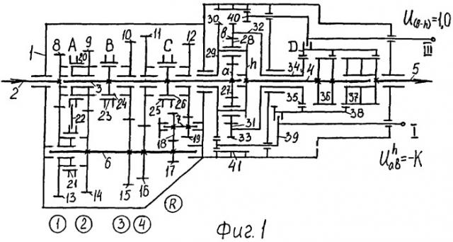 Четырнадцатиступенчатая соосная вальнопланетарная коробка передач (патент 2406899)