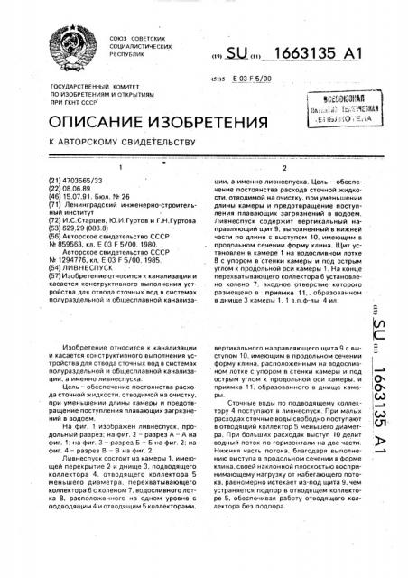 Ливнеспуск (патент 1663135)