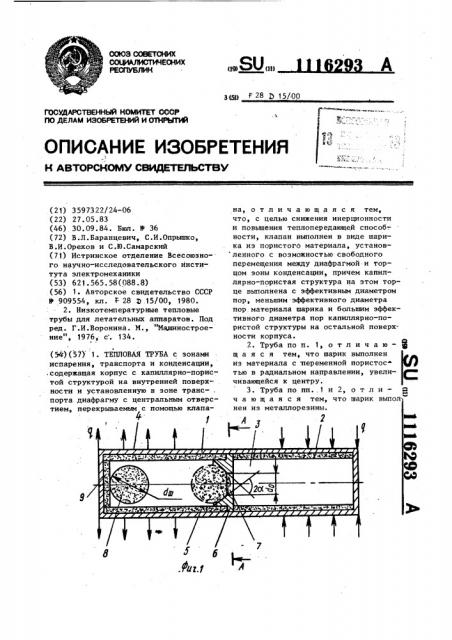Тепловая труба (патент 1116293)