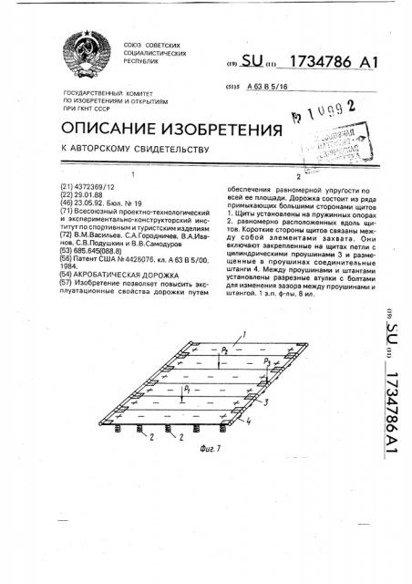 Акробатическая дорожка (патент 1734786)