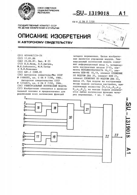 Универсальный логический модуль (патент 1319018)