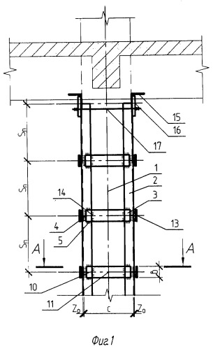Распорка для усиления колонны здания (патент 2498035)