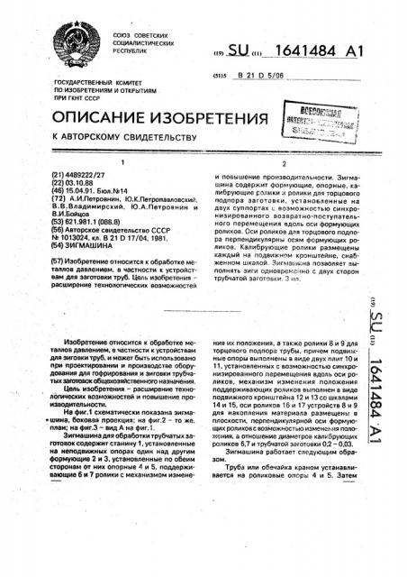 Зигмашина (патент 1641484)