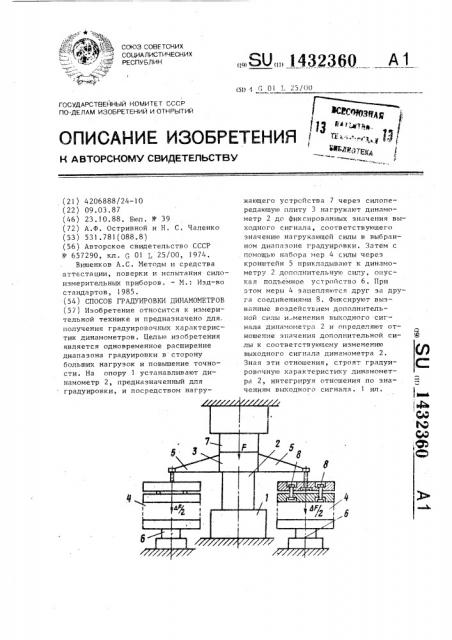 Способ градуировки динамометров (патент 1432360)