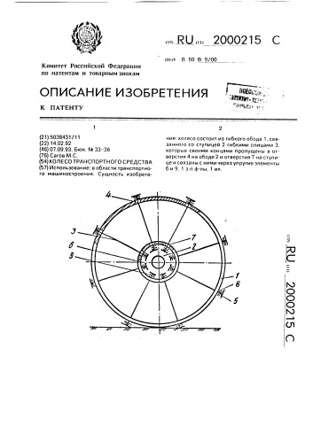 Колесо транспортного средства (патент 2000215)