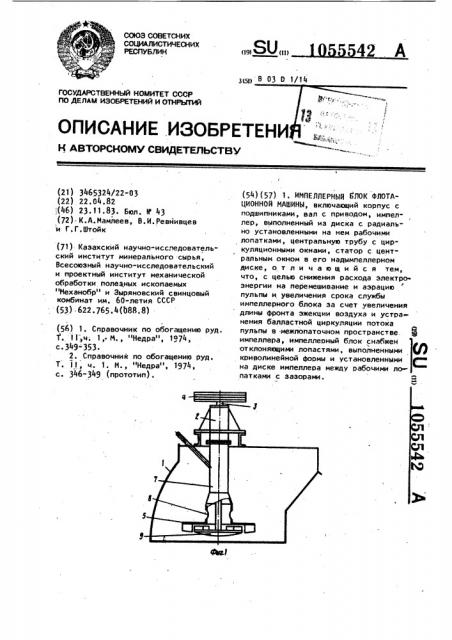 Импеллерный блок флотационной машины (патент 1055542)