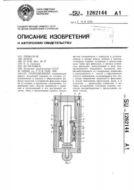 Гидроцилиндр (патент 1262144)