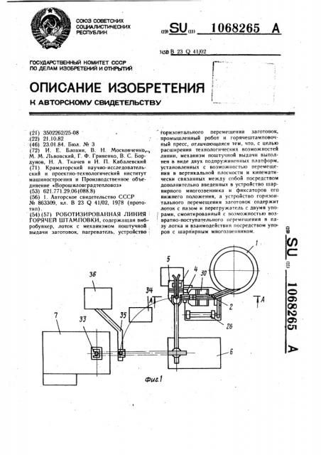 Роботизированная линия горячей штамповки (патент 1068265)