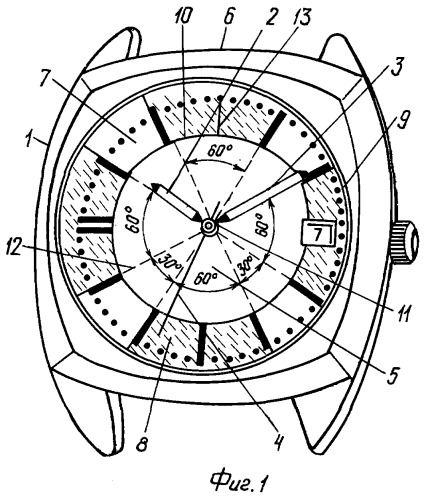 Циферблат часов с функциональным поясом ю.с. бурдакова (патент 2266554)