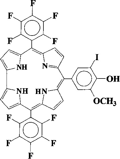 10-(5-иодванилил-5,15-бис(пентафторфенил)коррол, проявляющий свойства потенциального сенсибилизатора для фотодинамической терапии антибактериальных инфекций и онкологических заболеваний (патент 2633371)