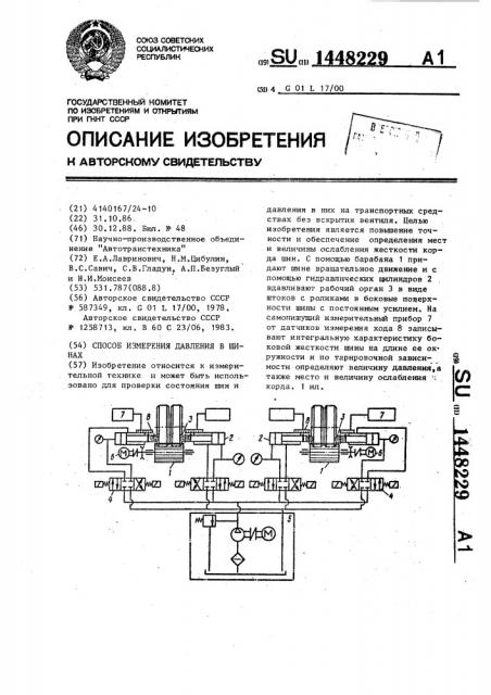 Способ измерения давления в шинах (патент 1448229)