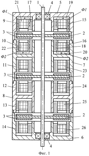 Многослойный торцевой моментный электродвигатель (патент 2251784)
