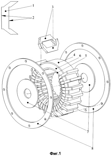 Модульная торцевая электрическая машина с поперечным магнитным потоком (патент 2327272)