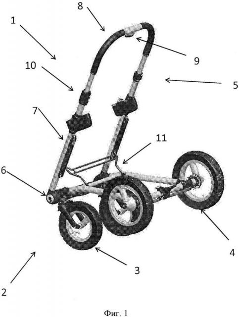 Рама с телескопической толкающей рукояткой для прогулочной или легкой детской коляски и коляска с такой рамой (патент 2643610)