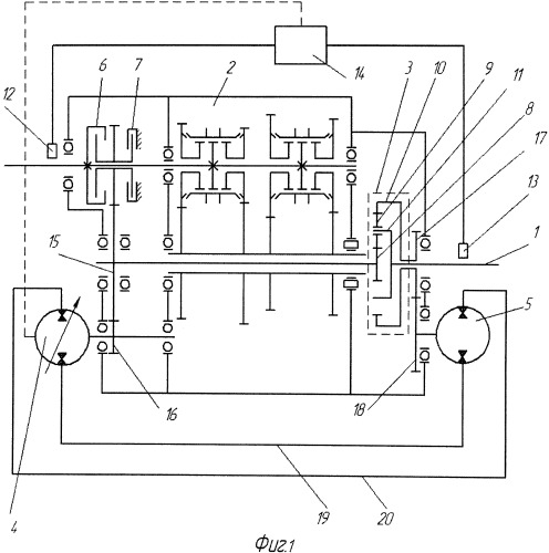 Двухпоточный привод вала отбора мощности трактора (патент 2506175)