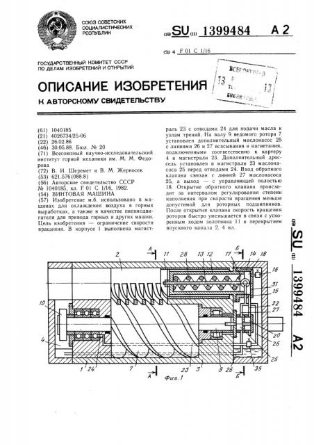 Винтовая машина (патент 1399484)