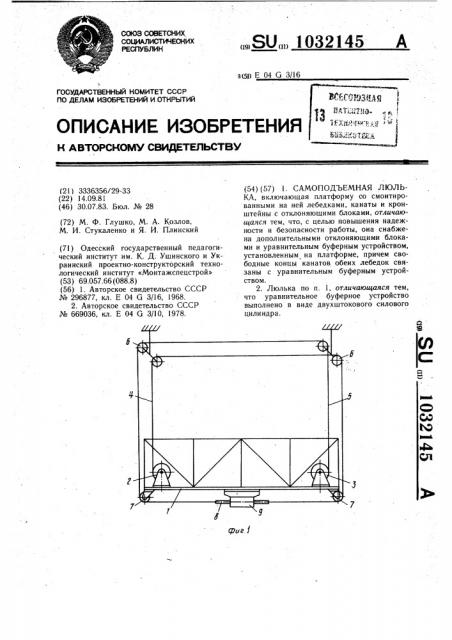 Самоподъемная люлька (патент 1032145)