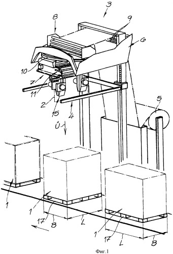 Устройство и способ обертывания стопы продукции пленкой (патент 2478072)