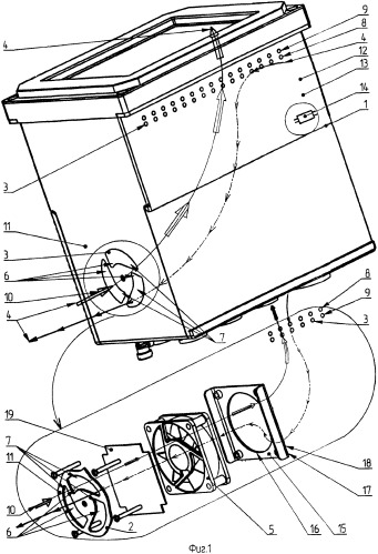 Устройство и способ для воздушного охлаждения радиоэлектронного блока на летательных аппаратах (патент 2342814)