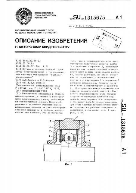 Подшипниковый узел (патент 1315675)