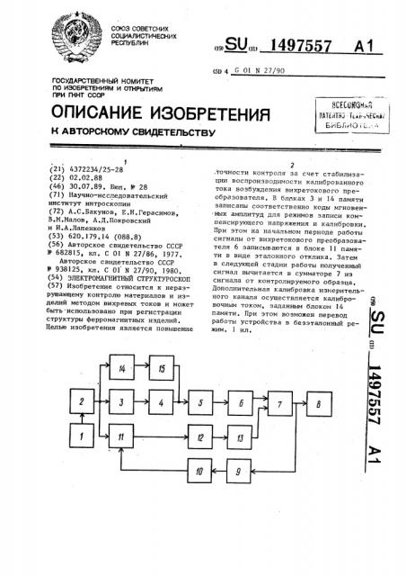 Электромагнитный структуроскоп (патент 1497557)