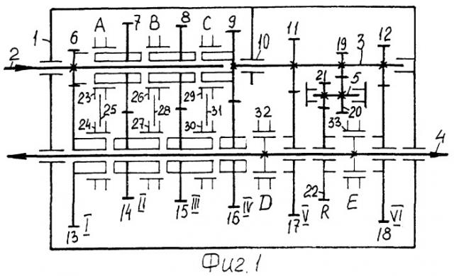 Многоступенчатая коробка передач (патент 2266209)