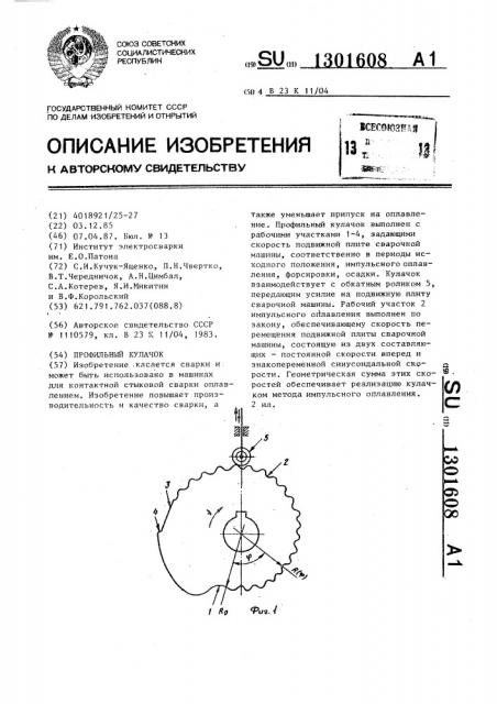 Профильный кулачок (патент 1301608)