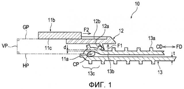 Застегивающее устройство с упругой лентой и изделие, содержащее такое устройство (патент 2491874)
