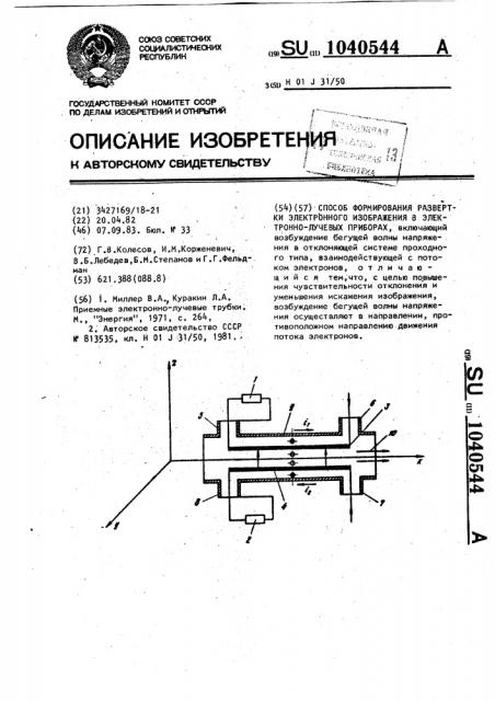 Способ формирования развертки электронного изображения в электронно-лучевых приборах (патент 1040544)