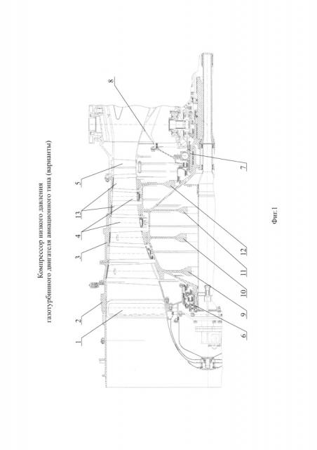Компрессор низкого давления газотурбинного двигателя авиационного типа (варианты) (патент 2614708)