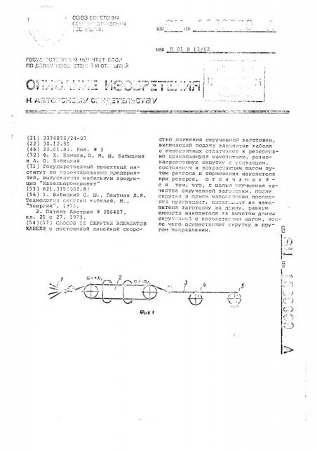 Способ @ скрутки элементов кабеля (патент 1069009)