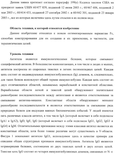 Антитело, содержащее fc-вариантную часть (варианты), фармацевтическая композиция, содержащая антитело, и способ лечения млекопитающего (патент 2390527)