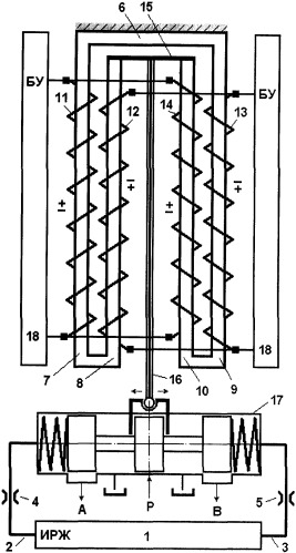 Рычажный магнитострикционный электрогидравлический усилитель прямого управления (патент 2338933)